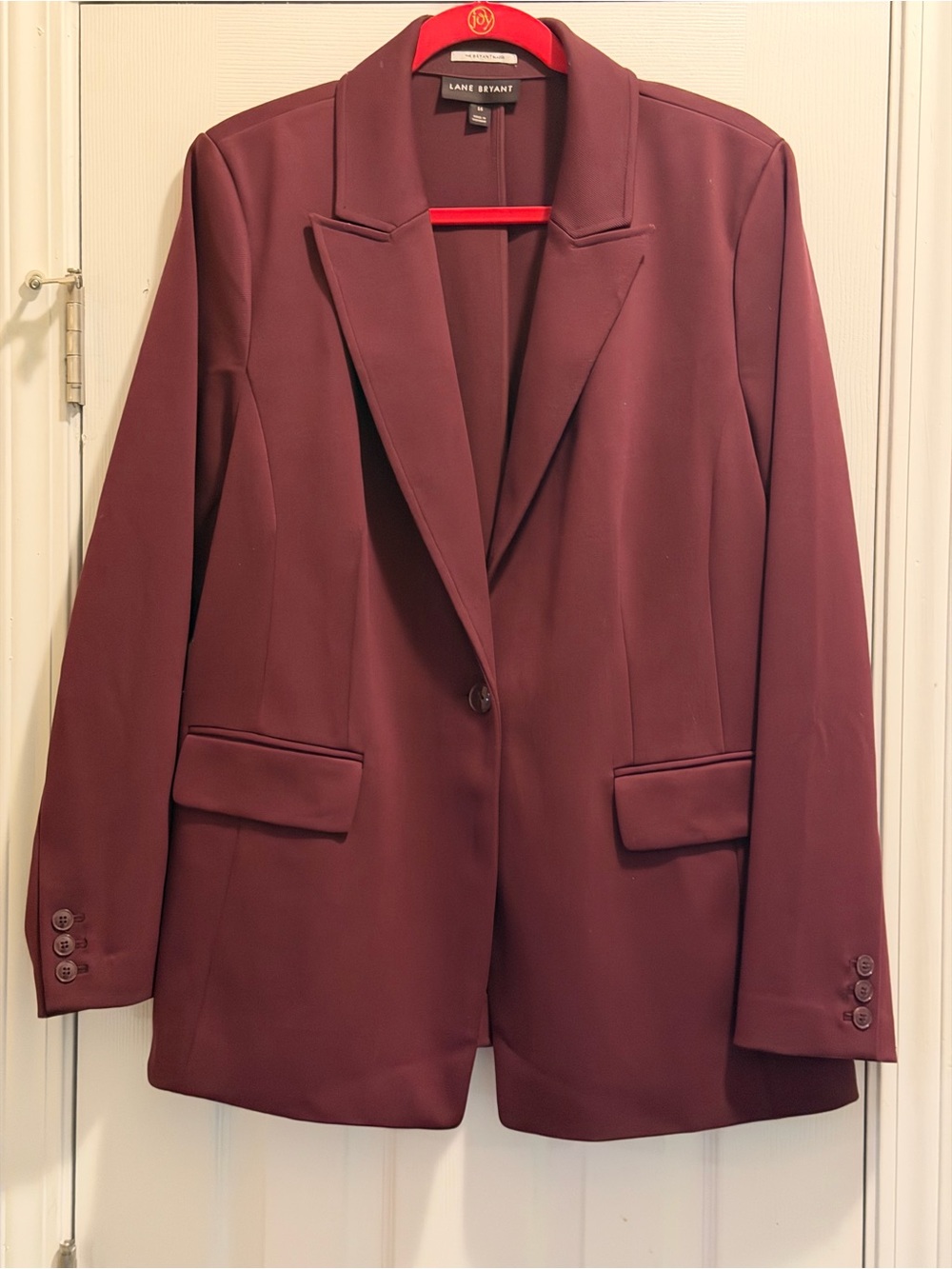 Lane Bryant Women's Wine Single-Button Blazer
